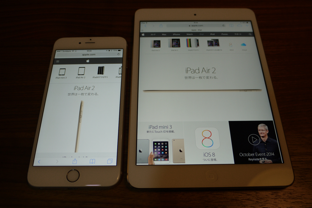 iPhone6 PlusとiPad miniは別モノ
