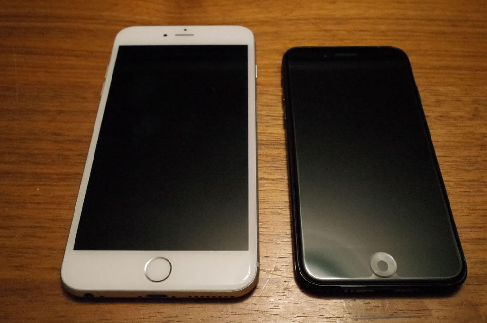 iPhone6 PlusとiPhone7の大きさ比較