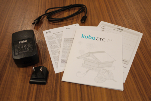 「kobo arc 7HD 32GB」の同梱物